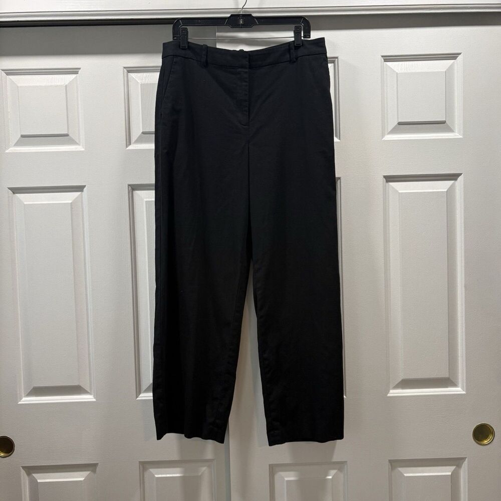 J. Crew Black Linen Blend Remy Wide Leg Pant Size 12 - Picture 3 of 11